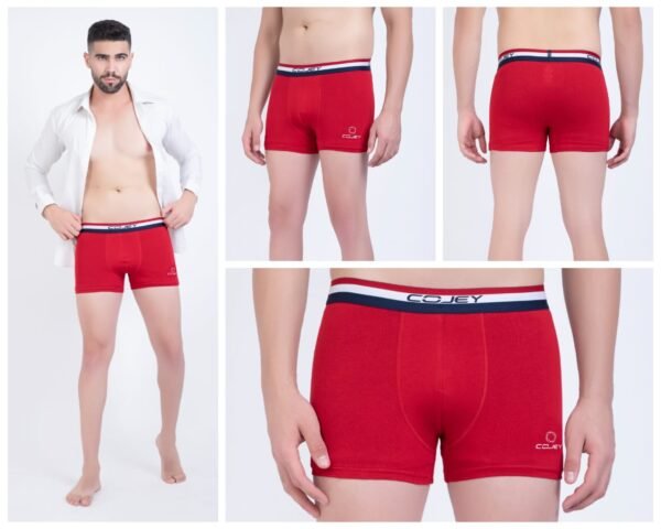 COJEY Men's Premium Cotton Boxer Shorts – Red