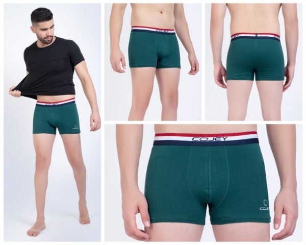 COJEY Men's Premium Cotton Boxer Shorts – Green
