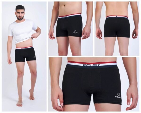 COJEY Men's Premium Cotton Boxer Shorts – Black