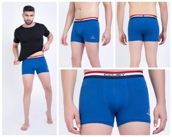 COJEY Men's Premium Cotton Boxer Shorts – Blue