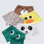 COJEY Cartoon Animal Face Printed Cotton Boxer Shorts